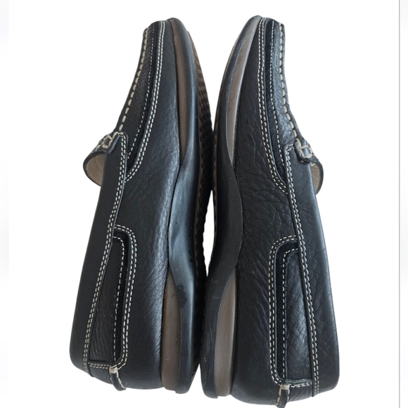 Geox Black Pebbled Leather Slip-On Loafers Womwn\'s main image 4